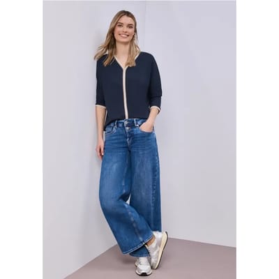 Shirt met 3/4 mouwen en contrasterende details