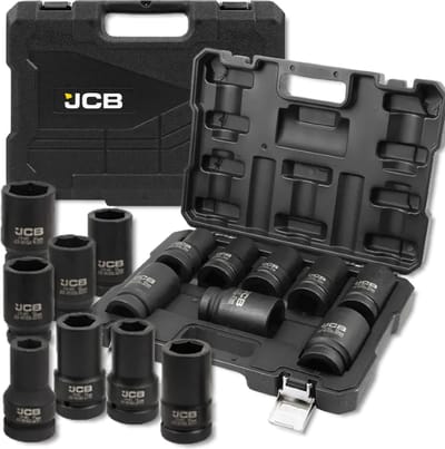 JCB Tools - Zestaw nasadek udarowych - 22-41 mm - Cr-Mo - Metalowa walizka