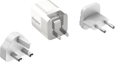 Energizer A20MUWH Multi Plug Oplader Reisstekker (US, UK, EU) | 20W - 4A (Wit)