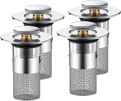 Gootsteenzeef 4 stuks - 34-40mm - Universele Afvoerplug - Wastafelstop