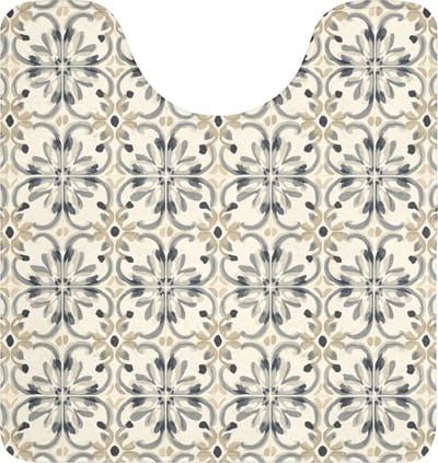 WC mat met uitsparing 55x60 cm - Antislip - Floraal - Patroon - Kleurrijk - Toiletmat met uitsnijding - Vloermat - Douchemat - Toilet tapijt - Toiletmatten