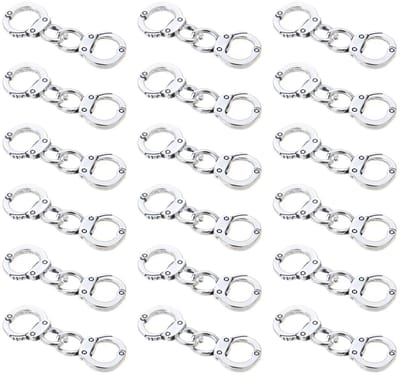 Mini handboeien pendanten 20 paar - zilver - voor DIY sieraden - perfect voor halskettingen en armbanden - SnelShoppen