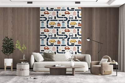 Behang - Fotobehang Design - Jongens - Auto - Kinderen - Breedte 200 cm x hoogte 300 cm