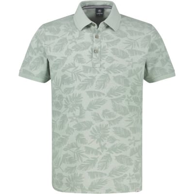 LERROS Polo van lichte katoenmix met een prettige textuur , Maat: M , Kleur: BAY GREEN , 77% katoen, 20% polyester, 3% elastaan