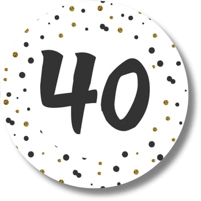 20x Stickers 40 Jaar | Verjaardag of Jubileum | Zwart Goud Feestelijk