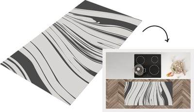 Keukenloper - Loper keuken - Marmer - Patronen - Lijn - 120x60 cm - Keukenloper vinyl