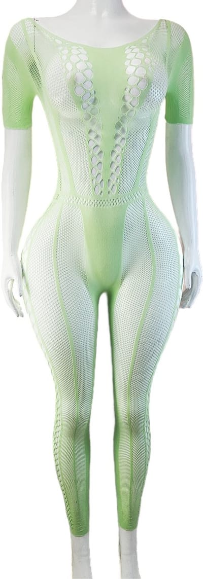 BamBella ® - Panty pak -Onesize - body suit - Dames - Onesize - Erotische jumpsuit van kant lingerie Groen