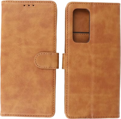 Oppo Find X3 Neo Hoesje - Book Case Telefoonhoesje - Kaarthouder Portemonnee Hoesje - Wallet Cases - Bruin