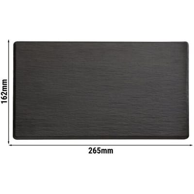 GGM Gastro (6 Stück) GN-Tablett 1/4 - SLATE - Melamin - Höhe: 12mm - Schwarz