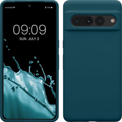 kwmobile telefoonhoesje geschikt voor Google Pixel 7 Pro - Hoesje met siliconen coating - Smartphone case in mat petrol