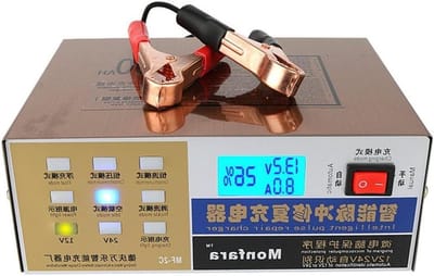 Acculader - Batterijlader - Accu Onderhoud - Intelligente Puls Reparatie - 12/24V 100Ah - Goudkleurig