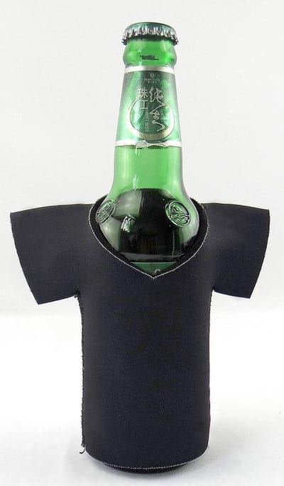 Eizook 6 st. Sport Voetbal Shirt bier fles Koelhoudhoesje - zwart