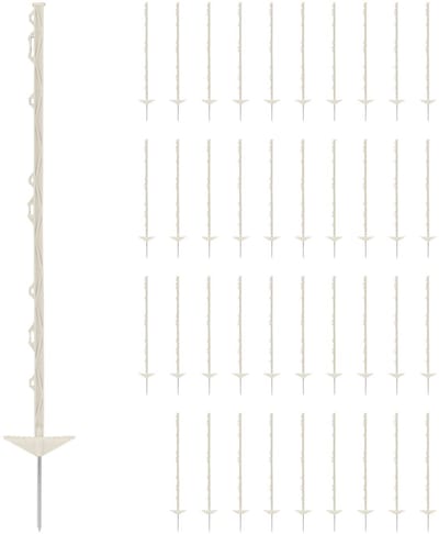 Wiesenfield Schrikdraadpalen - 103 cm - wit - 40 stuks 10280543