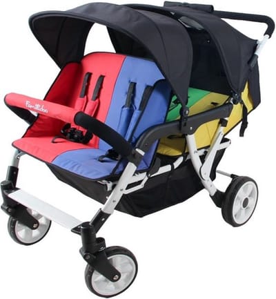 Familidoo Lidoo City BB Wandelwagen 4 zits Geschikt voor 2 newborn baby's - inclusief regenhoes