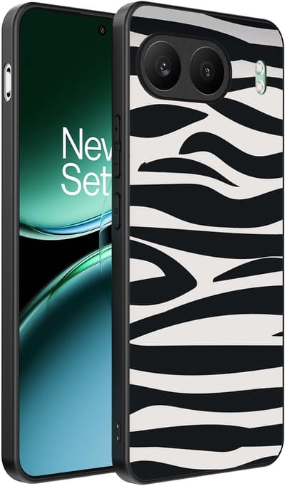 Smartphonica Telefoonhoesje Geschikt voor OnePlus Nord 4 met zebra opdruk - TPU backcover case zebra design - Zwart Wit geschikt voor OnePlus Nord 4