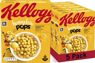 Kellogg's Honey Pops Ontbijtgranen - 5 x 330 gr - Voordeelverpakking