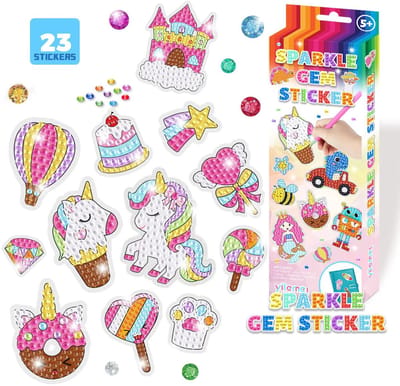 Stickers - 01 - Eenhoorns - voor kinderen - diamond painting - compleet pakket - Diamond painting by Wietske