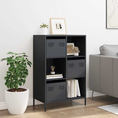 vidaXL - Hoge - kast - 68x39x103,5 - cm - staal - antracietkleurig