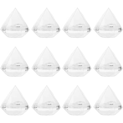 Snoepdoos Diamantvormige Transparante Pot Transparante Plastic Snoepopbergdoos voor Thuis white
