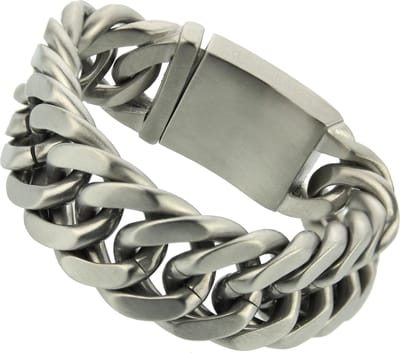 Bukovsky - Geborstelde Stalen Heren Armband - "Chase XL" - 18 cm - Zilverkleur - Gematteerd Staal - Brush - Edelstaal - 316L Stainless Steel