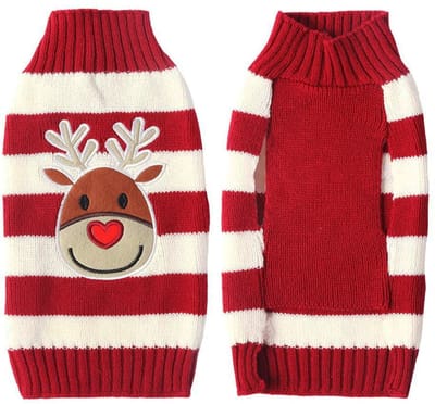 Allecto - Kerst Reindeer Trui - Zachte Puppy Sweater - Duurzaam Materiaal - Kleine Honden - Perfect voor Feestdagen - Comfortabel voor Honden - Ges..