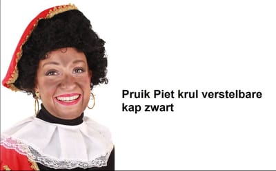 Pieten pruik luxe zwart  verstelbare kap - Sinterklaas feest thema feest Sint en Piet