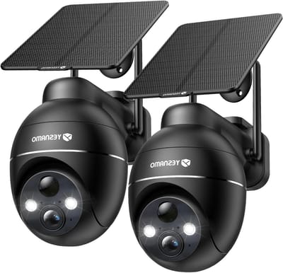 Outdoor Wifi Camera - Draadloze Camera Set - Beveiliging Huis - Met Zonnepaneel - 2 Stuks - Zwart