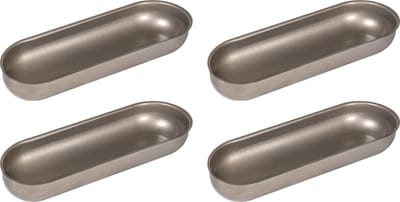 Krumble Broodbakvormpjes - Pistoletvormpjes - Set van 4 - Antikleef - Bakvorm ovaal - Cakevorm - Springvorm - Bakvormen - Bakken - Brodjesvorm - Antikleef - 18,5 x 7 x 2,5 cm