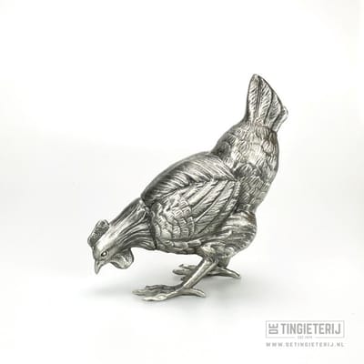 Kip Groot - Tinnen Kip - Boerderijdieren - Cadeau boerderij - Unieke dierenbeeldjes - luxe geschenk - miniatuur kip