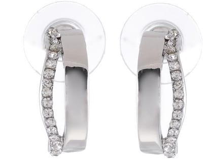 Behave - Oorbellen - Dames - Zilverkleur - Elegant - Met Steentjes