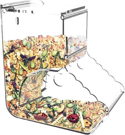 Voederdispenser Kleine Dieren - Automatische Hamsterbak - Voerbak Vullen - Anti-School Structuur - 400 ml - Transparant