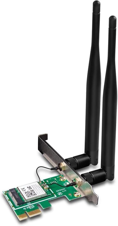 WLAN Netwerkkaart - PCI Express Adapter - Snelle Internet Verbinding - Dubbele Band AC1200 - 2x 5dBi Antennes - Multicolor