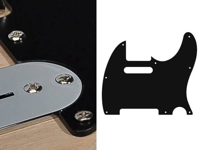 Boston TE-110-BM pickguard, Teaser, standard, 1 ply, black matt