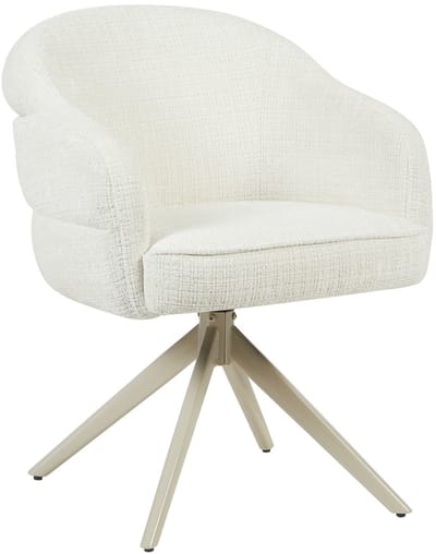 Starfurn Eetkamerstoel Bella - Off White/Beige - Draaibaar - Set van 2