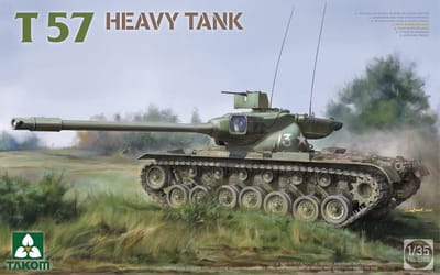 Takom Modelbouwpakket Militaire voertuigen - 2203 T57 - Amerikaanse Zware Tank - Prototype met 120mm Kanon - Tank Plastic - 1:35 - Modelbouw