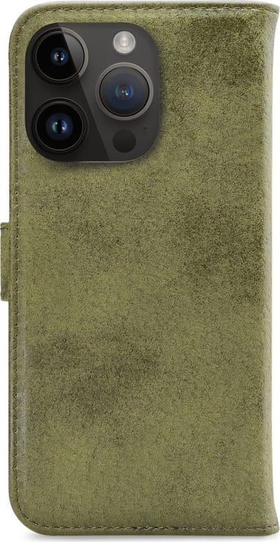 My Style Telefoonhoesje geschikt voor Apple iPhone 14 Pro Max Hoesje | My Style Flex Wallet Bookcase Portemonnee | Pasjeshouder voor 3 Pasjes | Telefoonhoesje voor Pinpas / OV Kaart / Rijbewijs - Olive | Groen