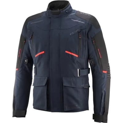Ixon Midgard Marineblauw Bright Rood Waterdichte Textiele Motorjas - Jas