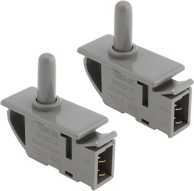 2 Stuks 2-Pins Koelkast Deurschakelaar met Drukknop voor Diverse Koelkasten en Vriezers