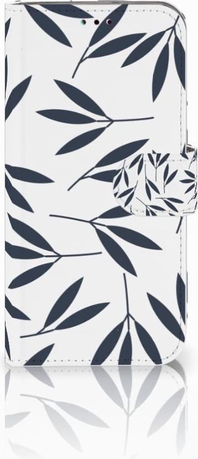 Samsung Galaxy A40 Hoesje Leaves Blue