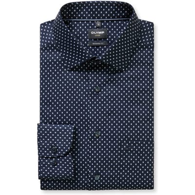 OLYMP Luxor Overhemd, Modern Fit, New Kent, Marineblauw
