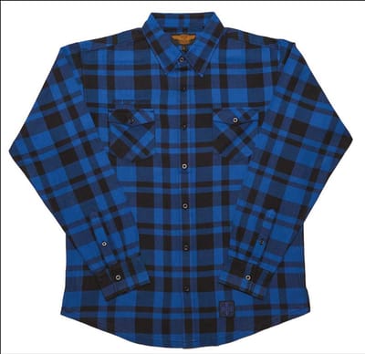 WEST COAST CHOPPERS La Bomba Herringbone Flannel Shirt Met Lange Mouwen Heren - Blue / Black - S