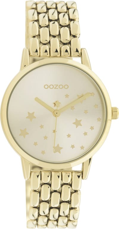 OOZOO Timpieces - goudkleurige horloge met goudkleurige roestvrijstalen armband - C11028