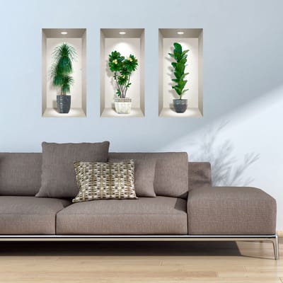 3D-sticker van stijlvolle kamerplanten, 80 x 120 cm