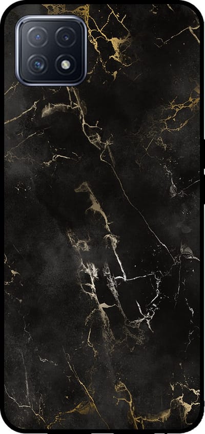 Smartphonica Telefoonhoesje voor OPPO A53 5G / A72 5G / A73 5G met marmer opdruk - TPU backcover case marble design - Zwart geschikt voor Oppo A53 5G;Oppo A72 5G;Oppo A73 5G