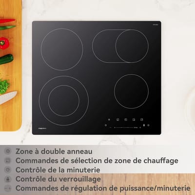 Inbouw Keramische Kookplaat 59 cm met 4 Zones en 15 Warmtestanden