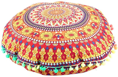 Unyqoos® Stijlvol rond vloerkussen met mandala-patroon voor ontspanning en meditatie