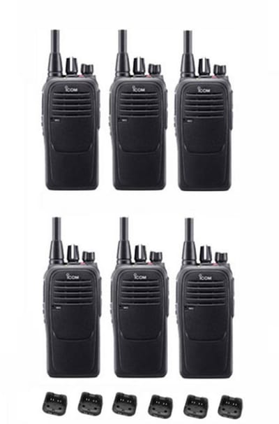 Set van 6 Icom IC-F29SR2 UHF PMR446 IP67 Waterdicht
