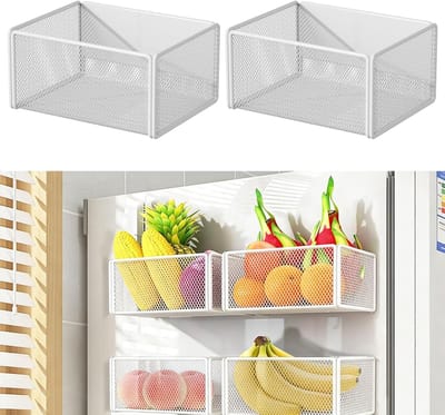SnelShoppen - Magnetische Keuken Organizer, Magnetische Plank voor Kruidens, Magnetische Rek, Koelkast, Wasmachine, Magnetische Hangrek, Set van 2, Wi