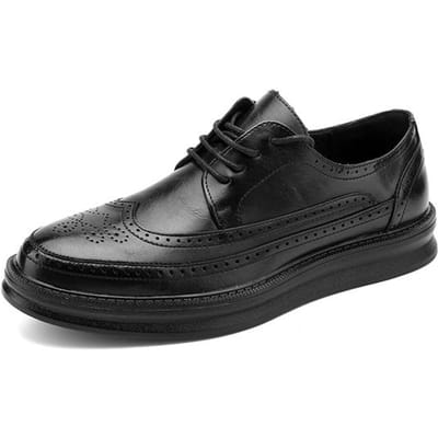 Heren Formele Schoenen Wit Splitleder Business Casual Schoenen Mode Heren Kleding Schoenen Kantoor Bruiloft Oxfords Heren Comfortabel Schoeisel 45 zwart
