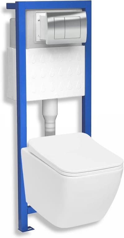 Wandtoilet Set - Compleet Toilet - Badkamer Renovatie - Zonder Spoelrand - Standaard Afmetingen - Wit